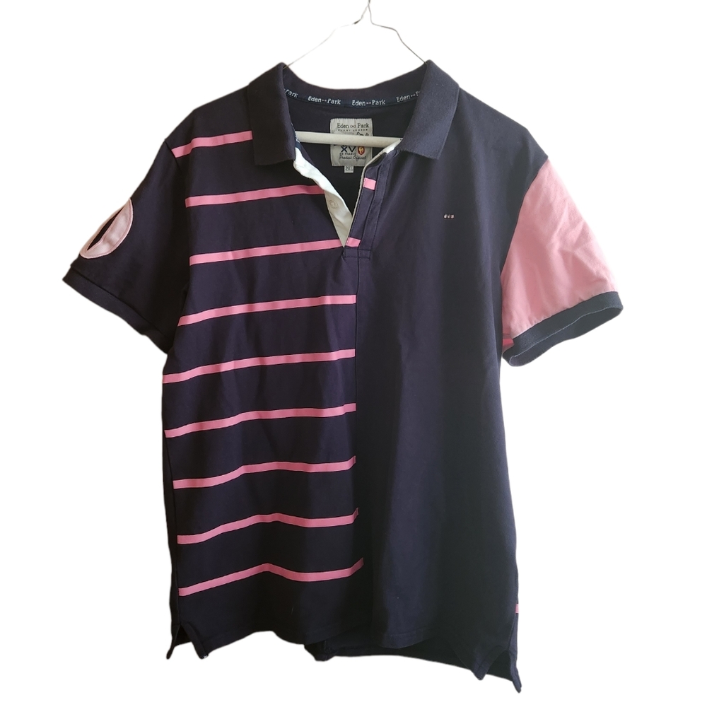 Eden Park Rugby Legend Polo Navy Pink